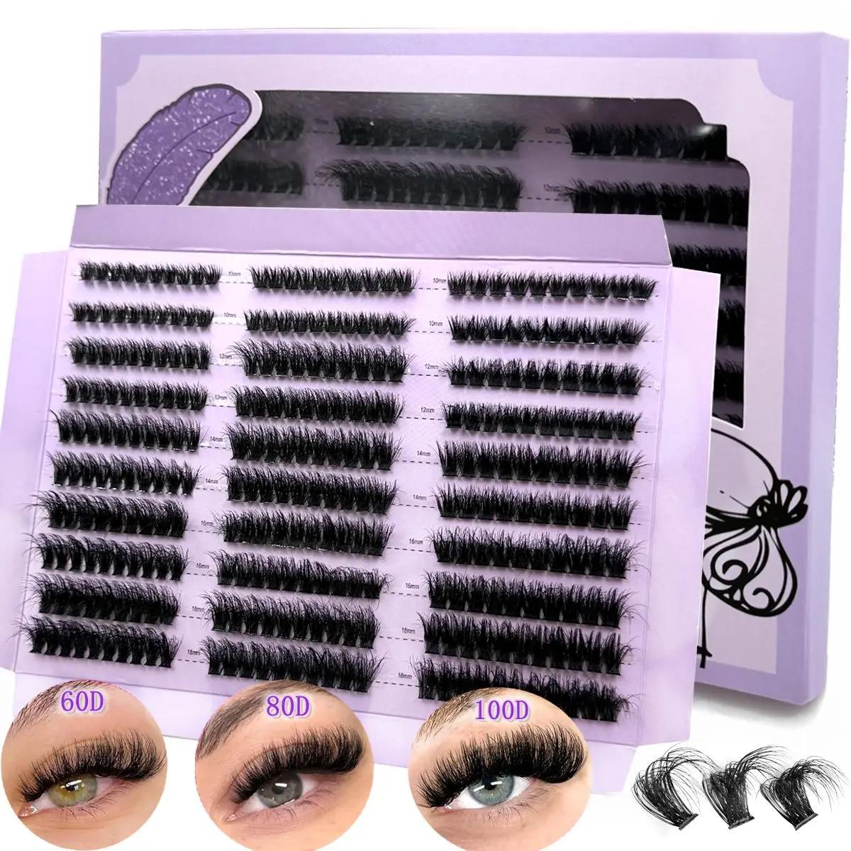HBZGTLAD 290/300 pièces grappes de cils épais moelleux D/DD cils individuels vaporeux 60/80/100 méla