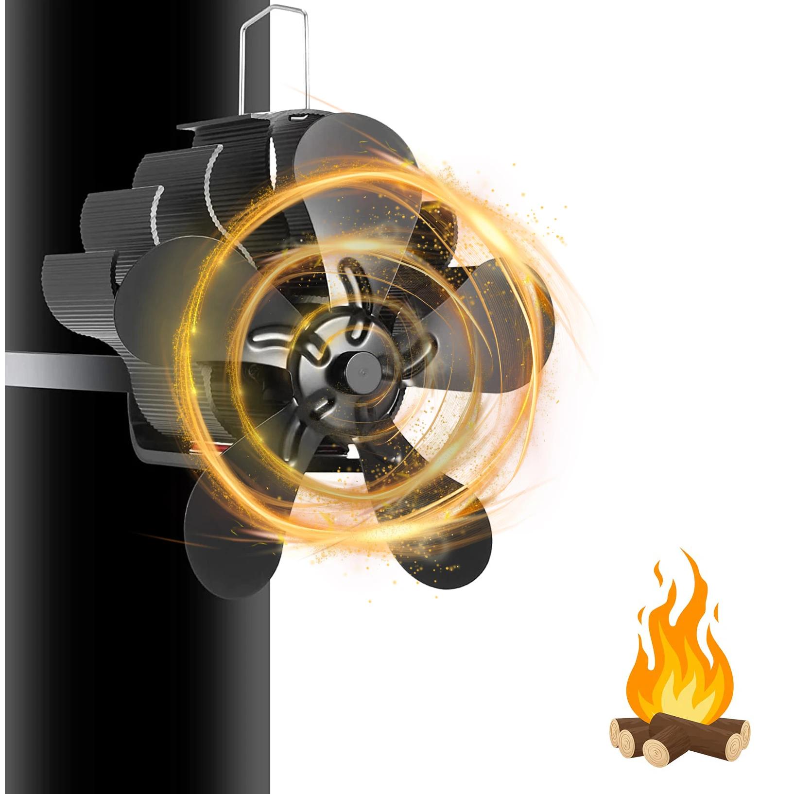 Ventilateur de cheminée sans électricité, ventilateur de poêle silencieux, ventilateur de poêle à bo