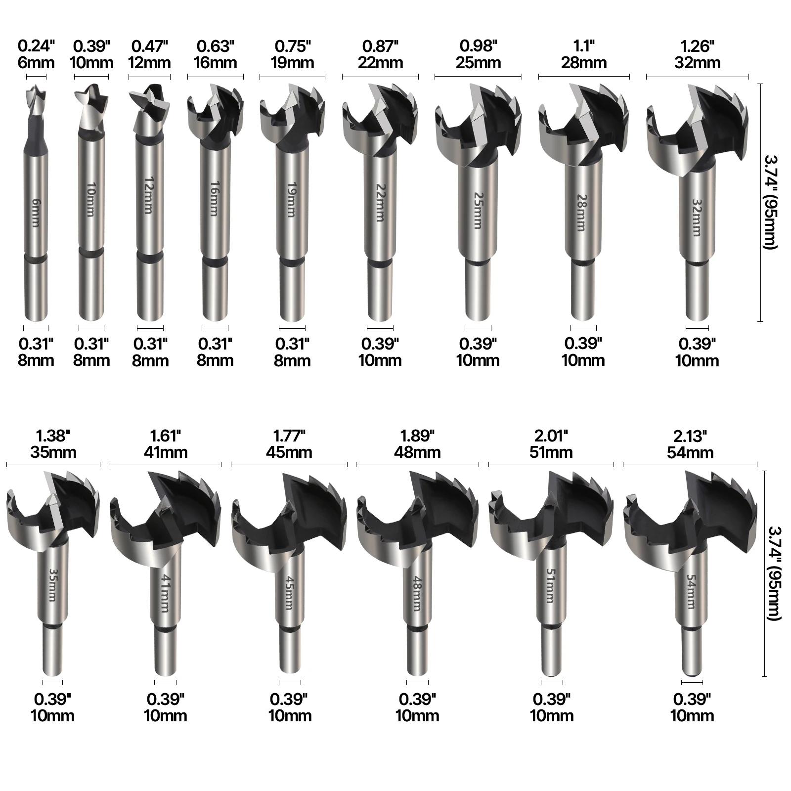 Versery 1 pièce 6mm-100mm Forstner outils de travail du bois scie cloche charnière forets alésage ti