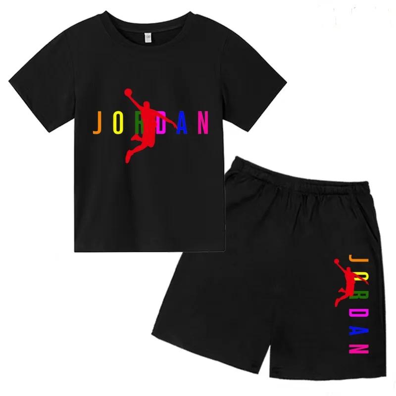 Vêtements d'été pour enfants, T-shirt + short, ensemble de sport décontracté à manches courtes, moti