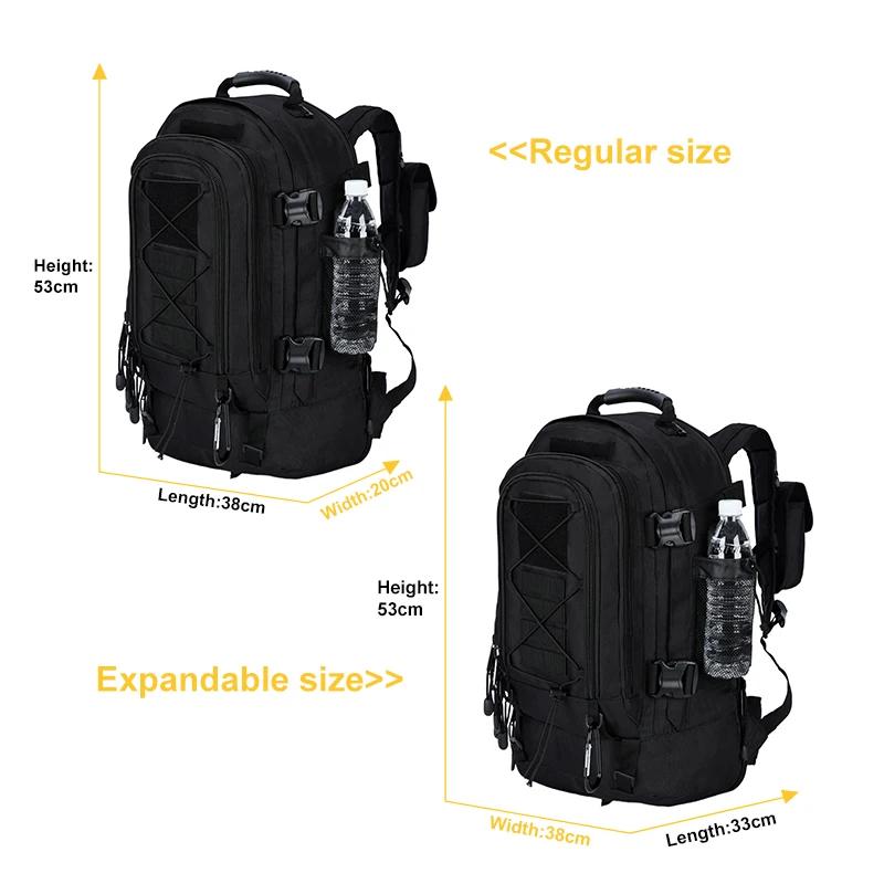 Sac à dos tactique militaire de grande capacité 40L 65L, pour l'extérieur, voyage, randonnée, Campin