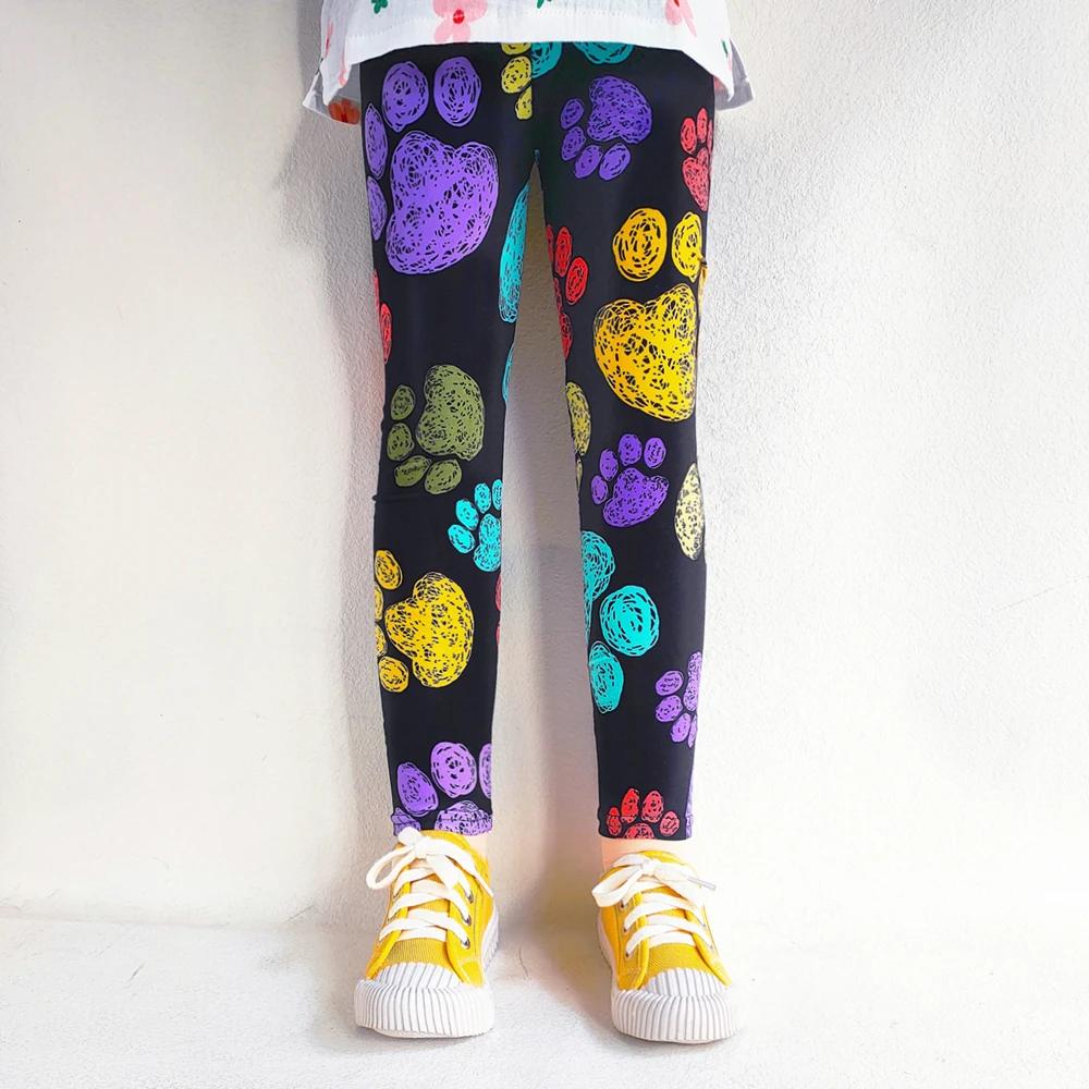 Printemps été filles Leggings enfants pantalons fleur léopard dessin animé imprimé Leggings enfants