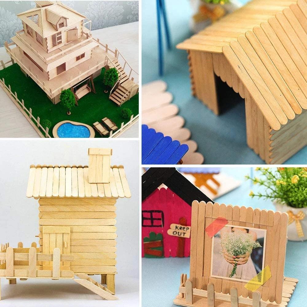 50 pièces bâtons de glace Popsicle moule accessoires bâtons en bois naturel cuillère à crème glacée