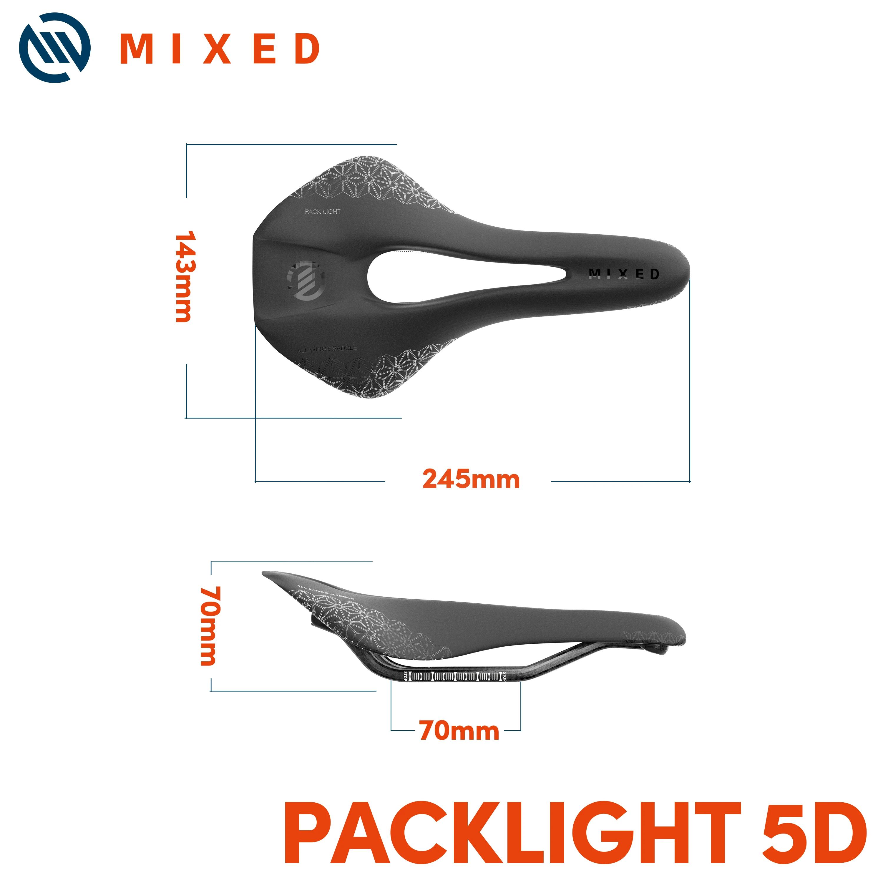 Selle de vélo entièrement en fibre de carbone mélangée 5D Ultra Pack, siège de vélo léger, VTT de ro