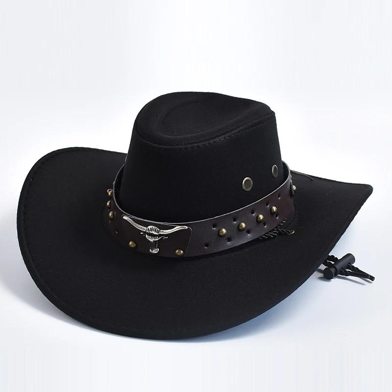 Chapeaux de Cowboy Western en Daim Artificiel, Chapeau de Cowgirl Vintage, Grand Bord, Gentleman Jaz