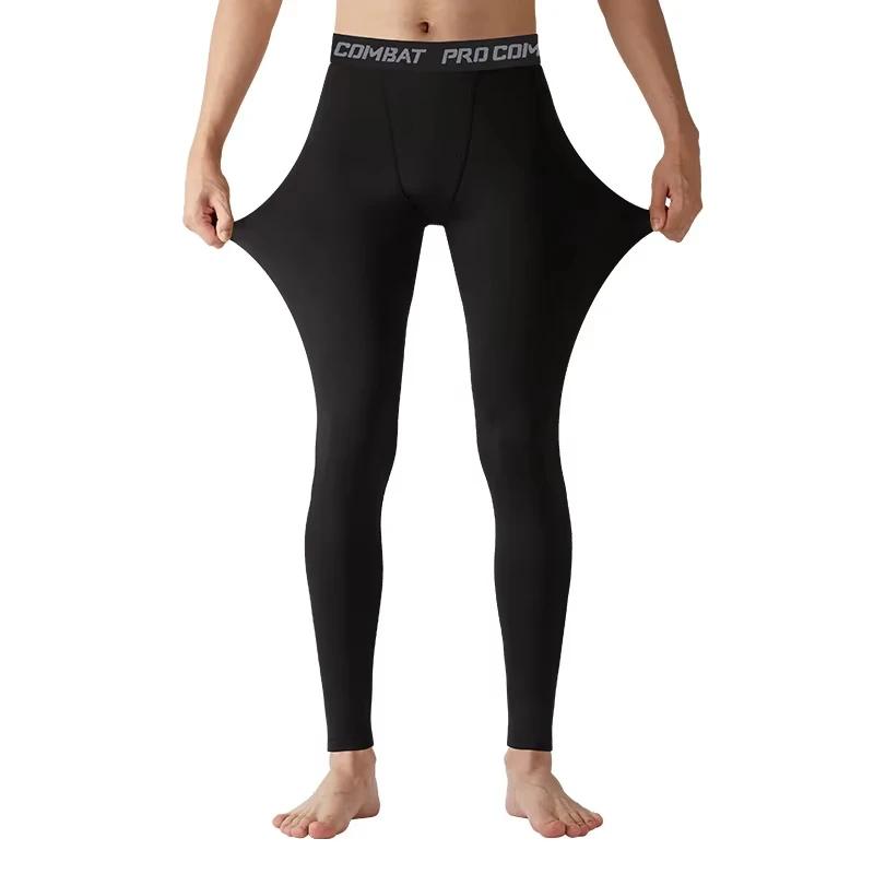 Pantalons de Compression pour hommes, collants de course, Leggings de basket-ball secs et frais, col