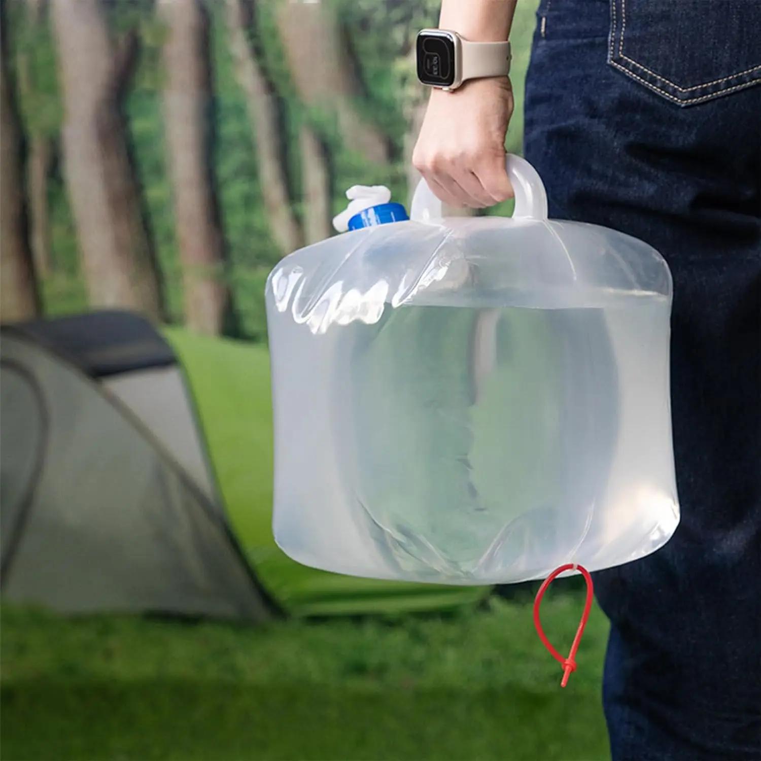 Réservoir d'eau extérieur Portable 5-20l, sac d'eau pliable avec robinet, récipient d'eau de grande