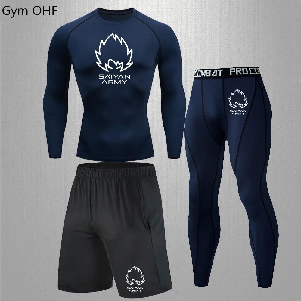 Goku Rashguard survêtement hommes survêtement ensembles pour hommes salle de sport Fitness course sé
