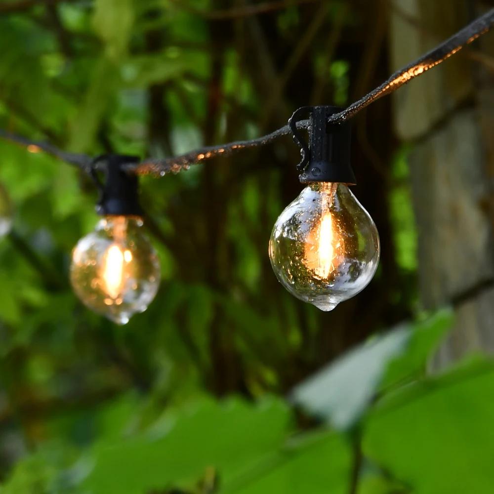 Guirxiété lumineuse LED avec ampoule rétro, 150 pieds, G40, nickel é, connectable, Noël, jardin, déc