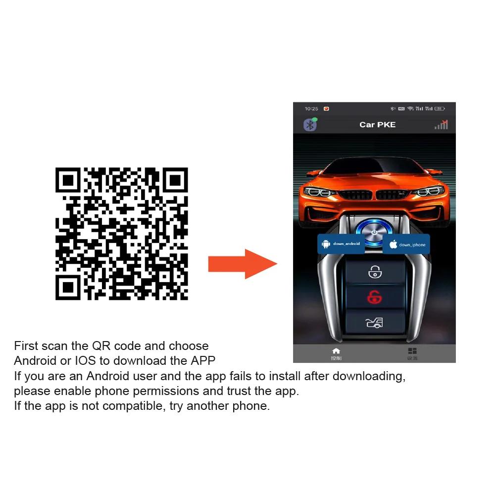 Démarreur à distance pour voiture, alarme avec système intelligent de démarrage automatique, bouton