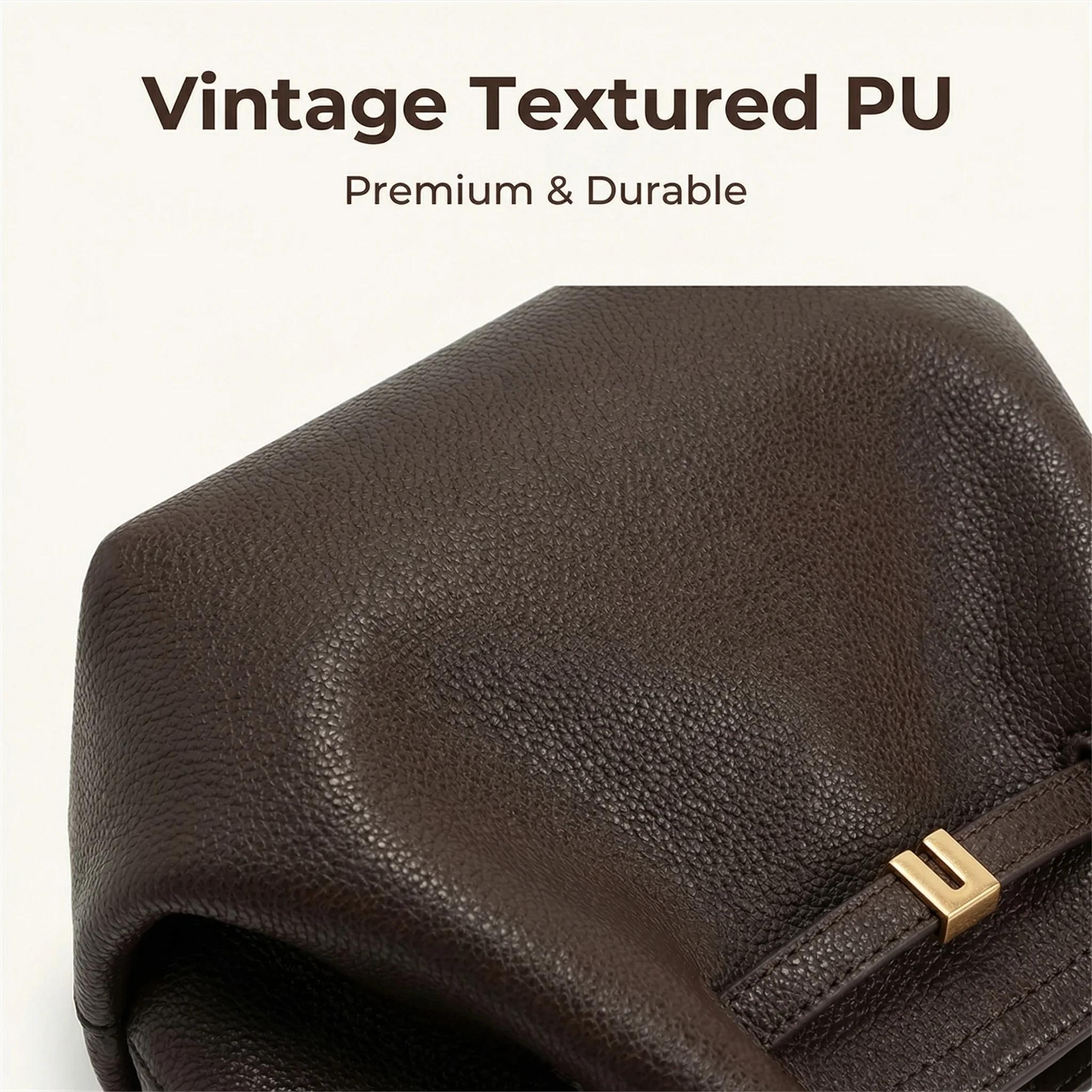 Sac à main JW PEI Designer Dumpling en cuir vegan marron foncé, sac bandoulière, sac fourre-tout pou