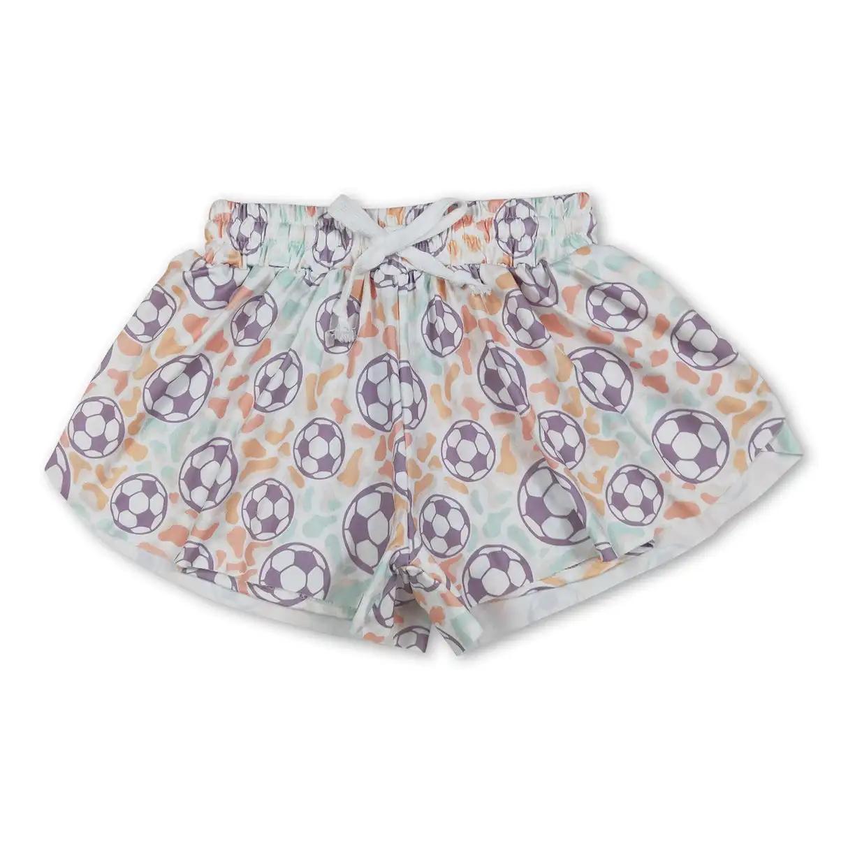 Shorts d'été à volants pour bébés filles, motif léopard, avec nœuds colorés