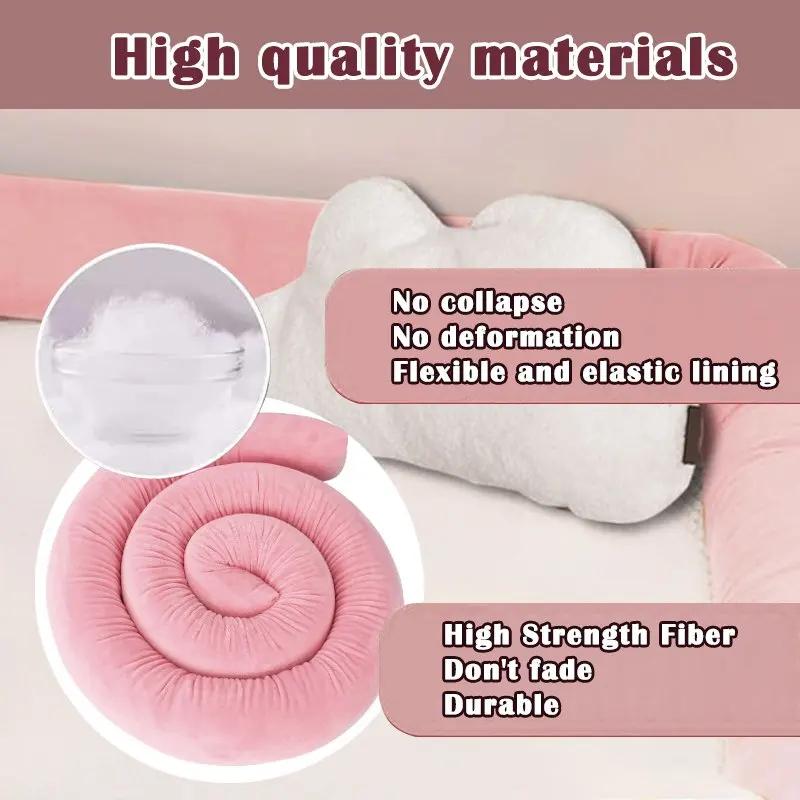  Coussin d'oreiller de lit pare-chocs pour bébé de 2M de Long, pour protection de berceau de bé