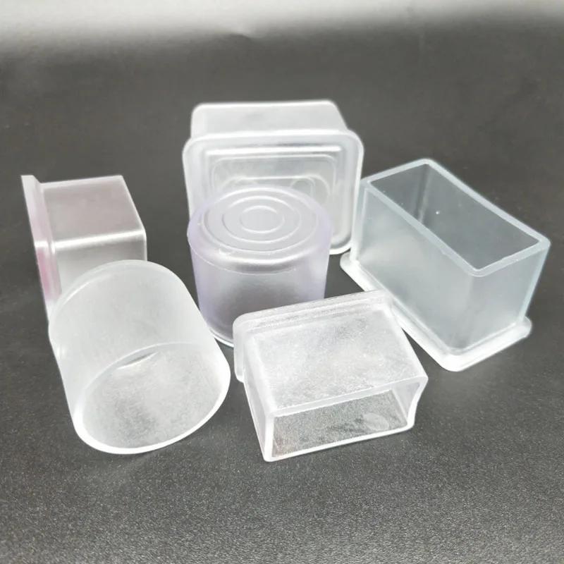 Capuchons de pieds de meubles carrés transparents, protecteurs de sol en bois contre les rayures, no