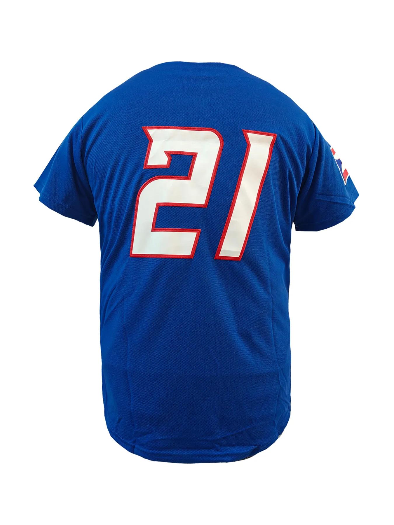 Porto Rico # Maillot de baseball classique pour homme Roberto World Game 21, cousu