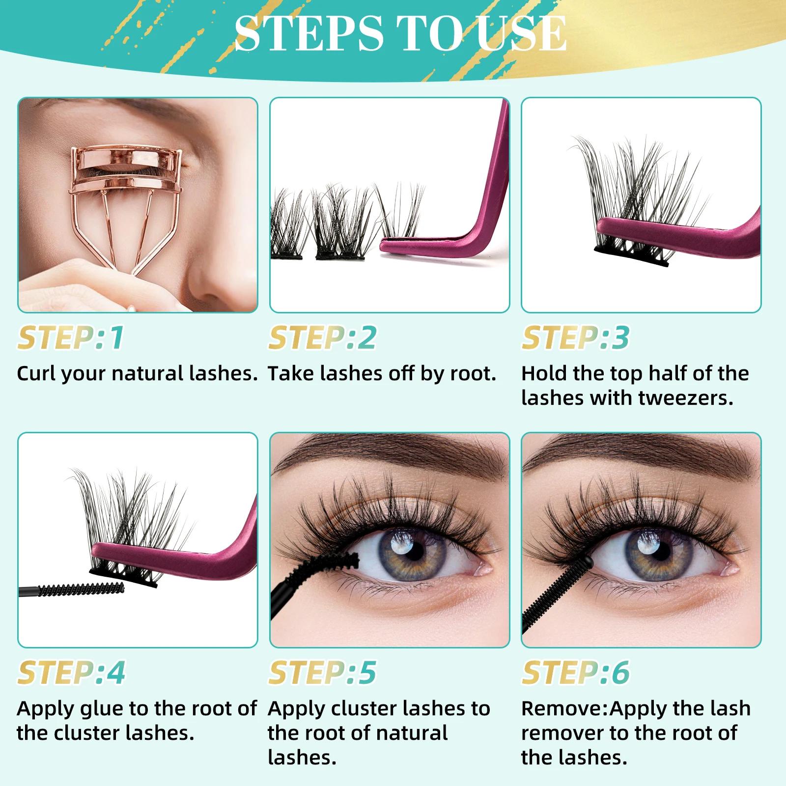 AMZGIATV-Extensions de cils à faire soi-même, grappes de cils, lspatule, maquillage, 10 paires