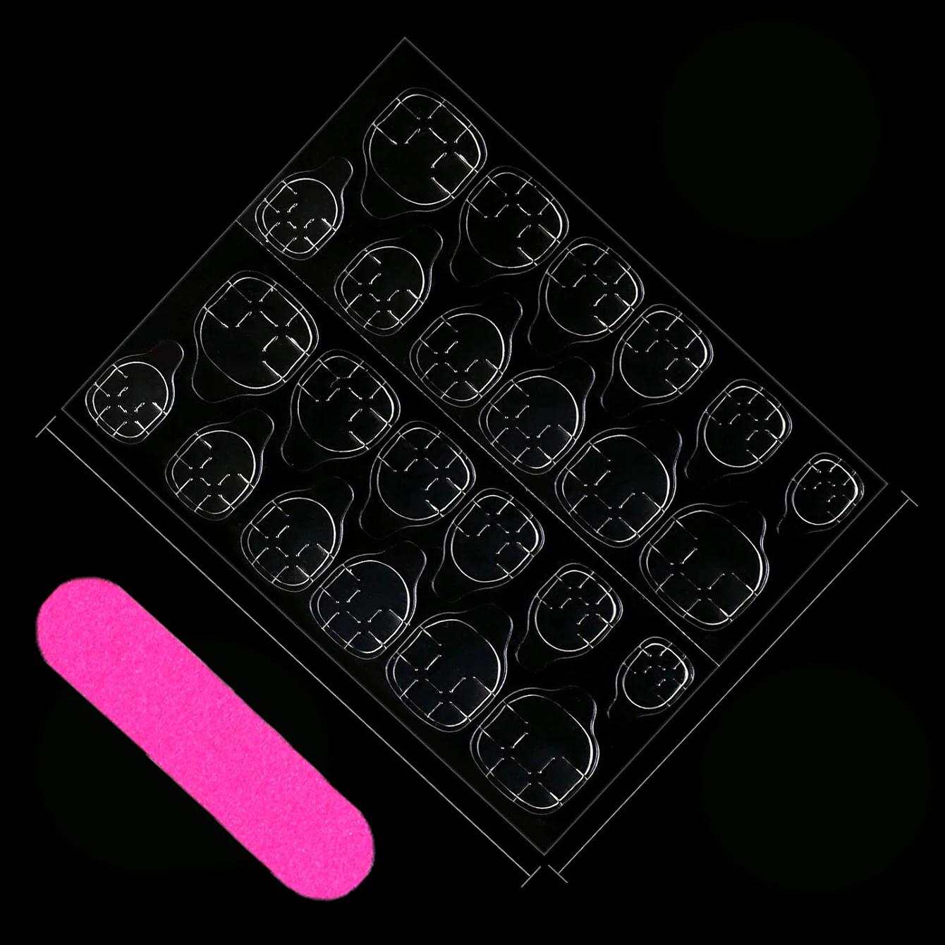 24 pièces presse sur ongles nœud papillon noir presse sur ongles blanc perle douce pointe française
