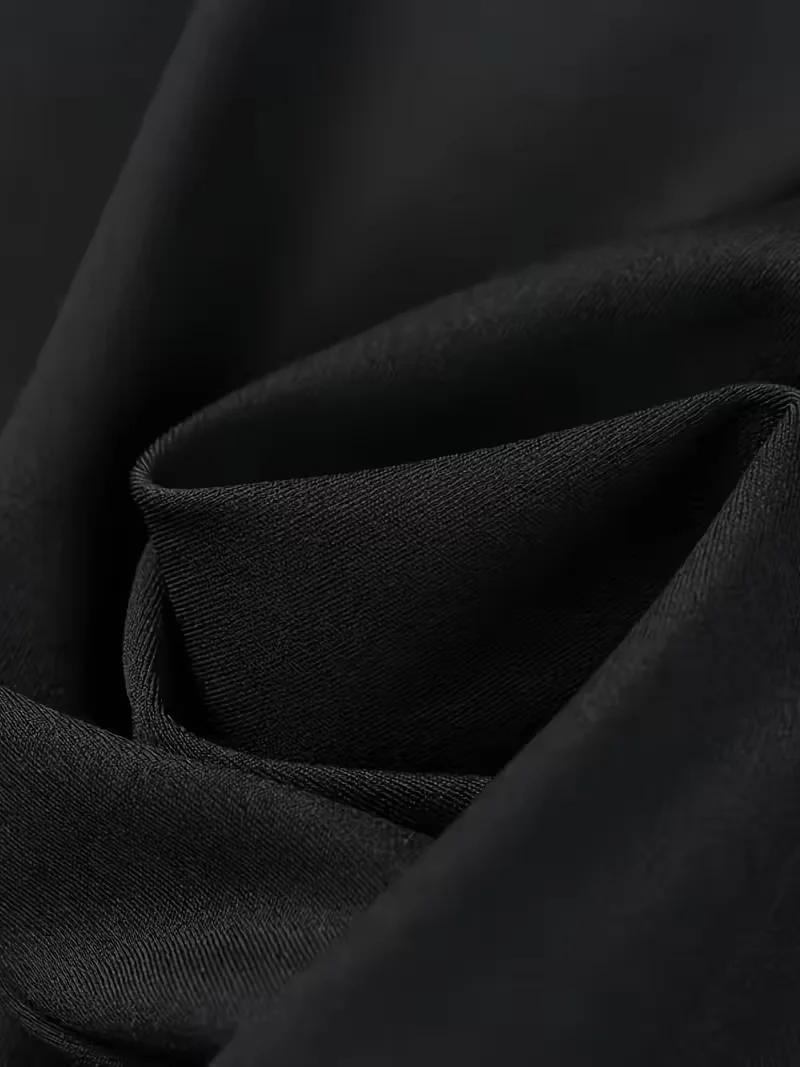 Pantalon droit taille haute pour femme, extensible, noir uni, élégant et essentiel pour le bureau, s
