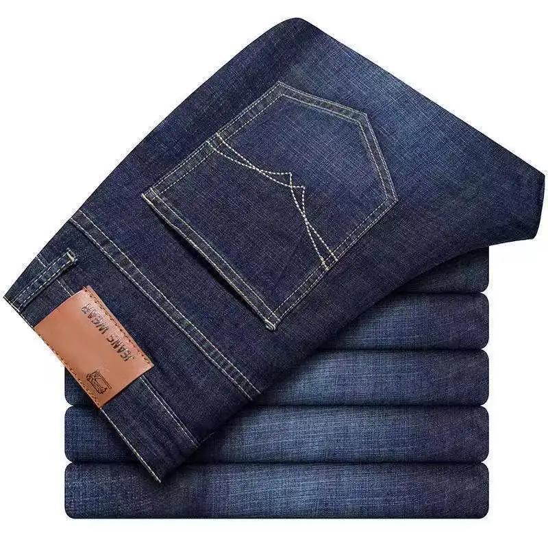 Jeans bleus pour hommes, pantalons décontractés et confortables, pantalons droits, vêtements de marq