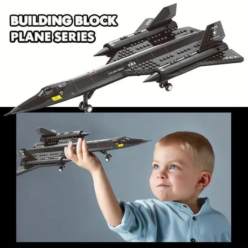 Blocs de construction d'espace d'avion de reconnaissance Blackbird militaire SR-71, jouet d'assembla