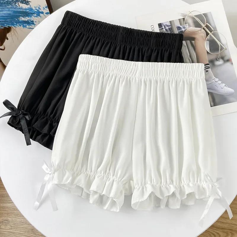 Femmes dentelle culotte courte Imitation soie à volants Bloomers Anti-exposition pantalons de sécuri