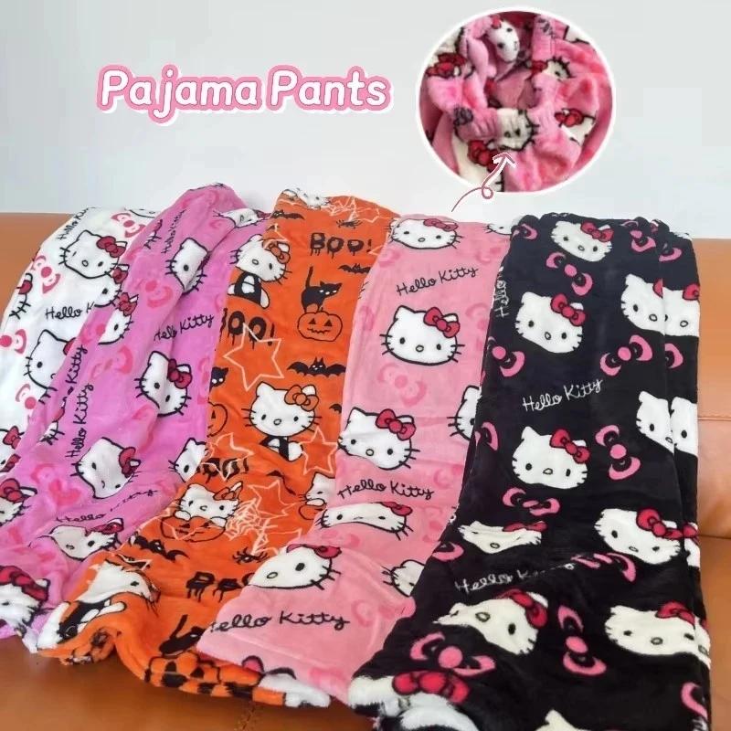 Nouveau Pantalon de Pyjama Hello Kitty 2026 pour Femme, Motif Anime, Pantalon de Pyjama Dessin Animé