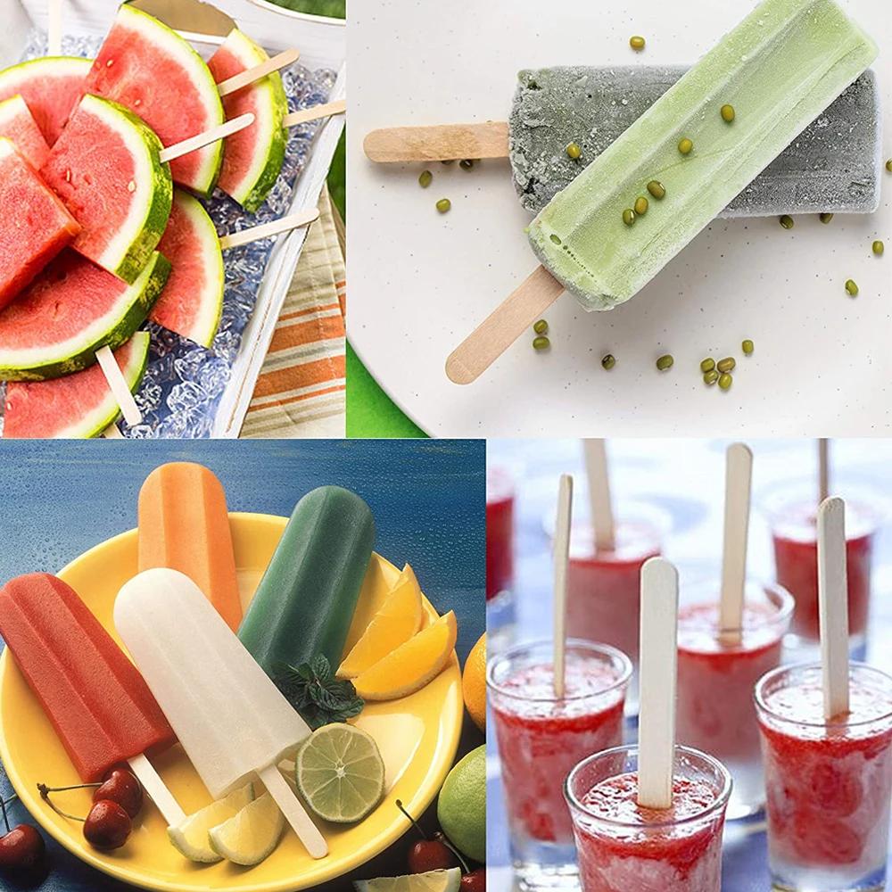 50 pièces bâtons de glace Popsicle moule accessoires bâtons en bois naturel cuillère à crème glacée
