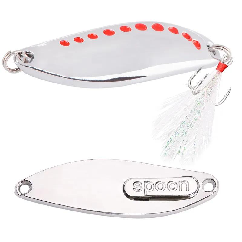 1 pièces métal Spinner cuillère leurres de pêche 2.5g-30g or argent appât artificiel avec plume trip