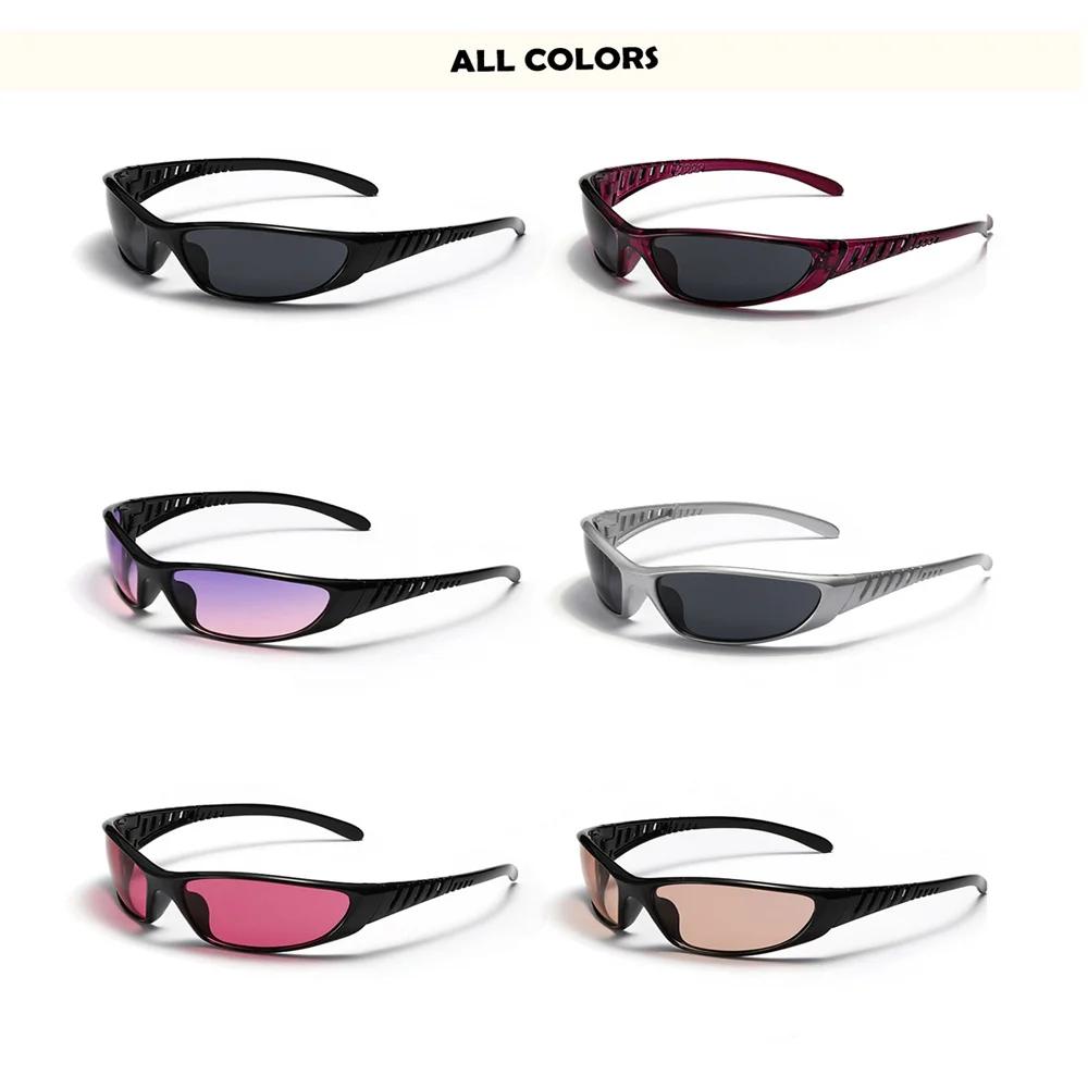 Y2K-Lunettes de soleil vintage pour hommes et femmes, lunettes punk, lunettes de soleil de sport, nu