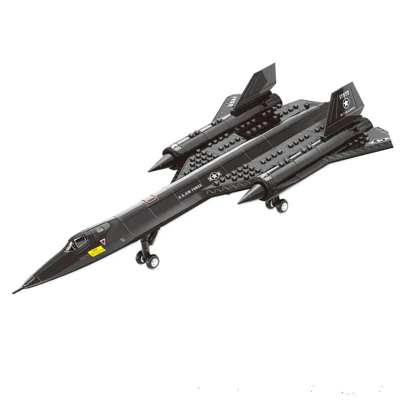 Blocs de construction d'espace d'avion de reconnaissance Blackbird militaire SR-71, jouet d'assembla