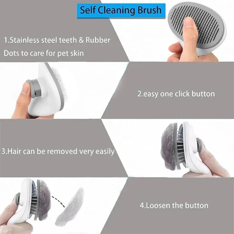 Peigne autonettoyant pour animaux de compagnie, brosse pour chat, épilation pour animaux de compagni