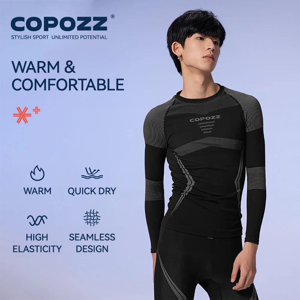 COPOZZ hiver Ski sous-vêtement thermique ensembles hommes femmes anti-transpiration respirant séchag