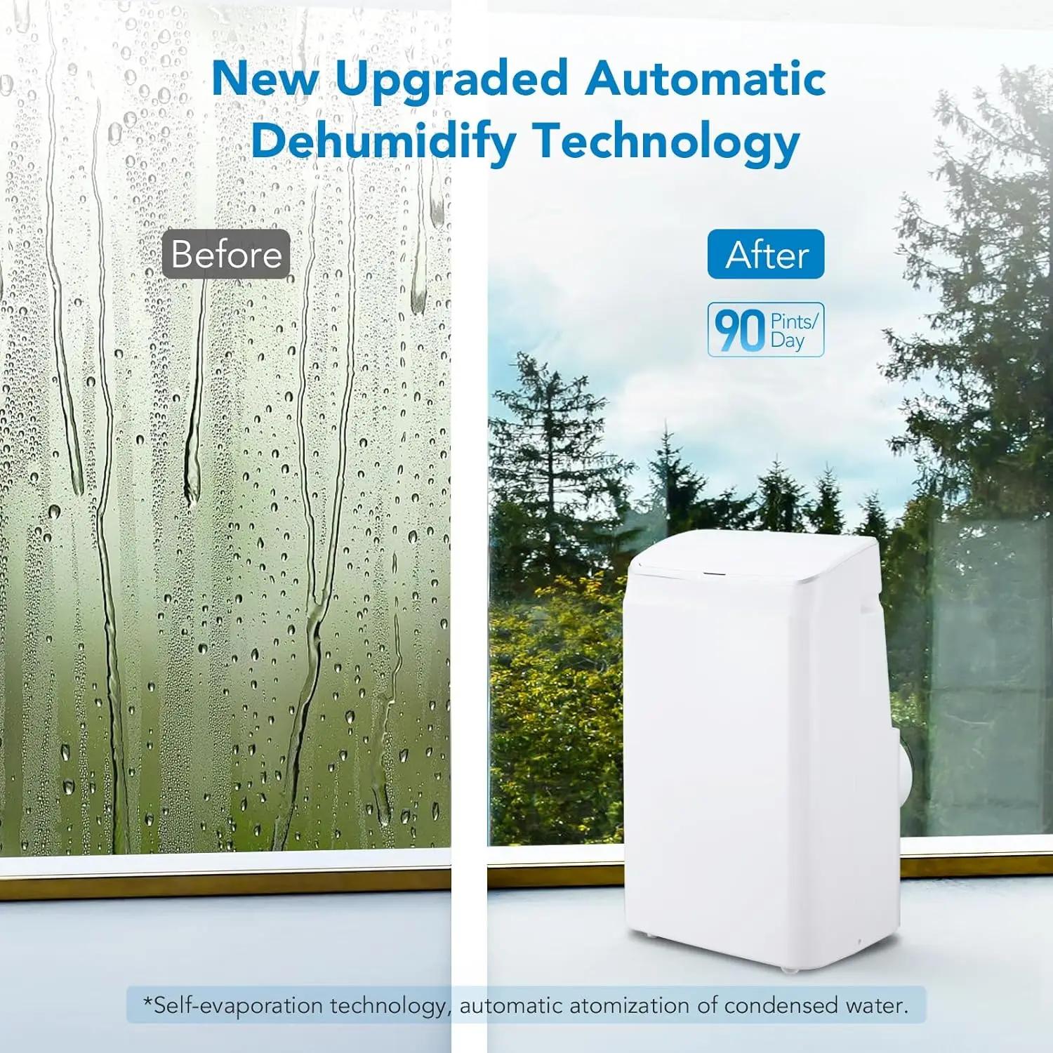 Climatiseur portable 3 en 1, 14,000 BTU, silencieux, avec télécommande, aquarelle intégrée, ventilat
