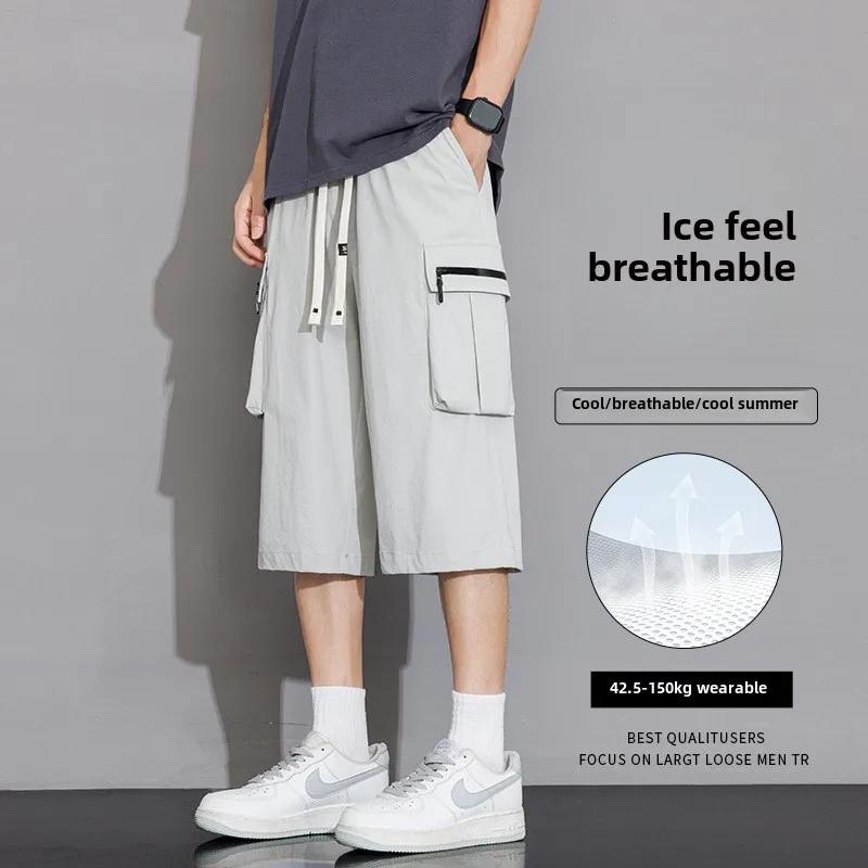 Été mince Style lâche sport décontracté pantacourt été homme Shorts Cargo court-fitting hommes Short