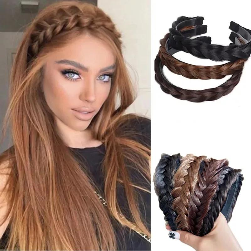 Perruque synthétique tressée torsadée pour femmes, bandes de cheveux, tresses à la mode, accessoires