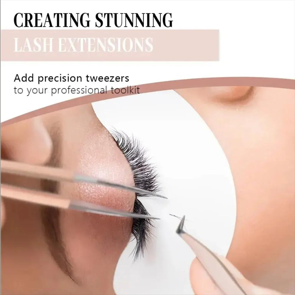 Pince à épiler pour extensions de cils en acier inoxydable, haute qualité, couleur or rose, tous les