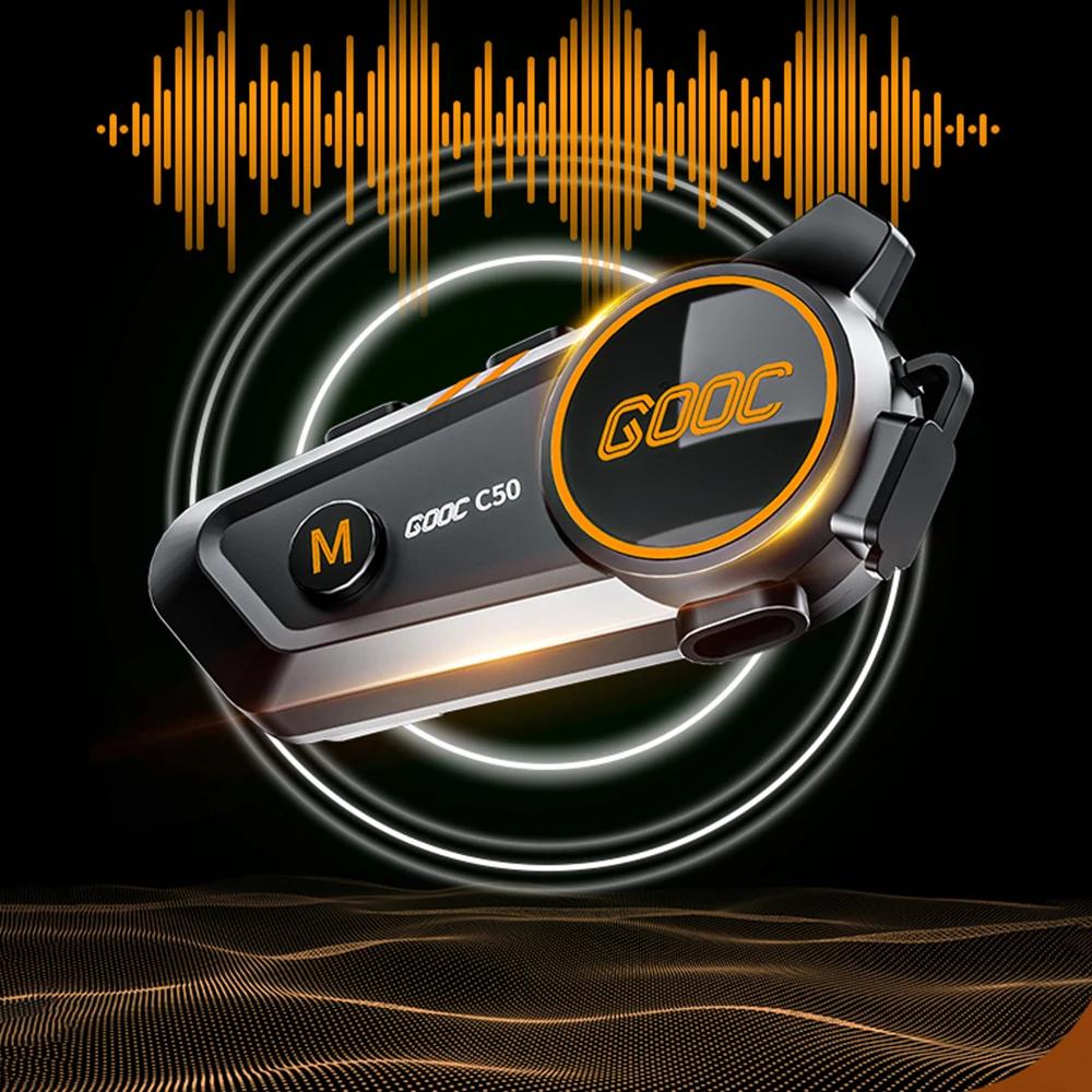 1/2x Interphone de musique Bluetooth 5.3 casque de moto Interphone casque étanche 300m Intercomunica