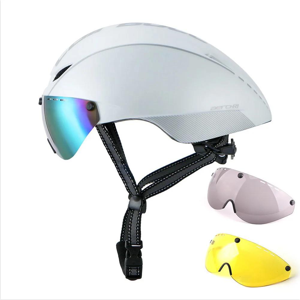 YUMAJ nouveau Aero TT casque de vélo de route lunettes course cyclisme vélo sport casque de sécurité