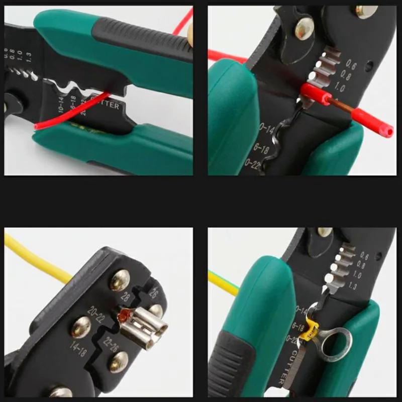 Pince à sertir multifonctionnelle 4 en 1, dénudeur de fil, coupe-fil, pince à bornes, accessoires de