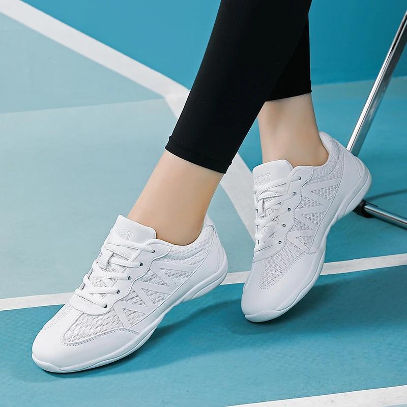 Chaussures de cheerleading blanches pour filles, légères, respirantes, pour la danse, l'aérobic, le