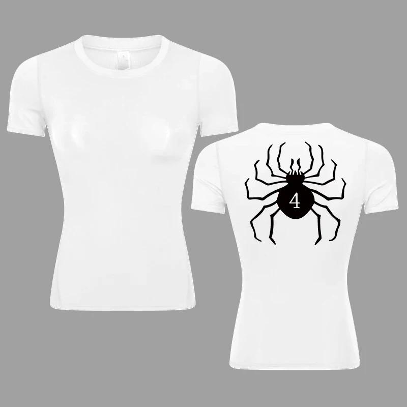 Chemise compression femme imprimé graphique été athlétique manches courtes baselayer séchage rapide