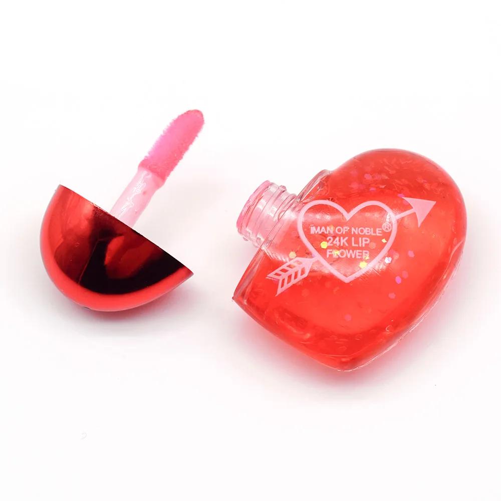 Brillant à lèvres à paillettes, 24 pièces, mignon, en forme de cœur, coloré, pour filles et femmes,