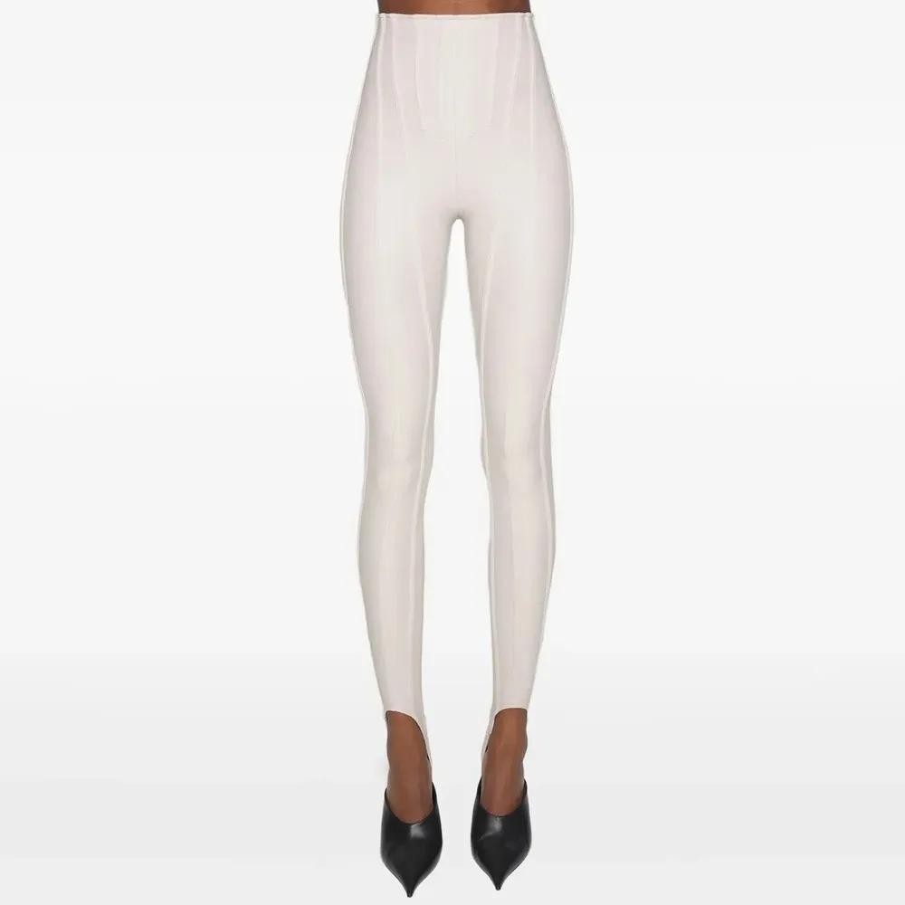 TWOTWINSTYLE solide épissé plis Chic pantalon femme taille haute minceur Streetwear minimaliste femm