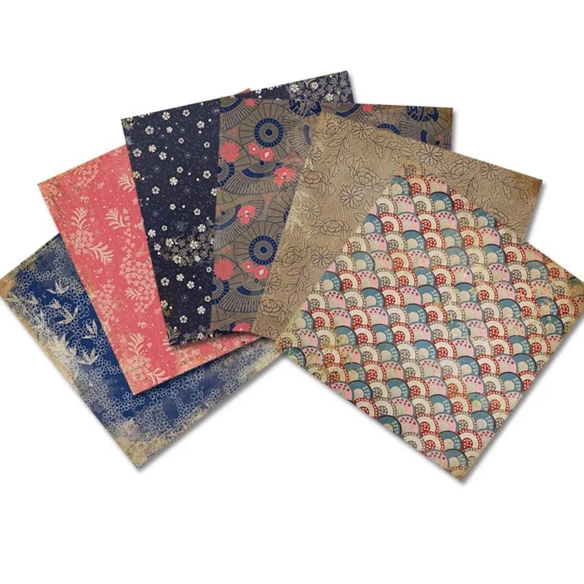 Tampons de papier artisanaux Vintage de Style japonais, 24 feuilles, matrices de découpe, fond artis