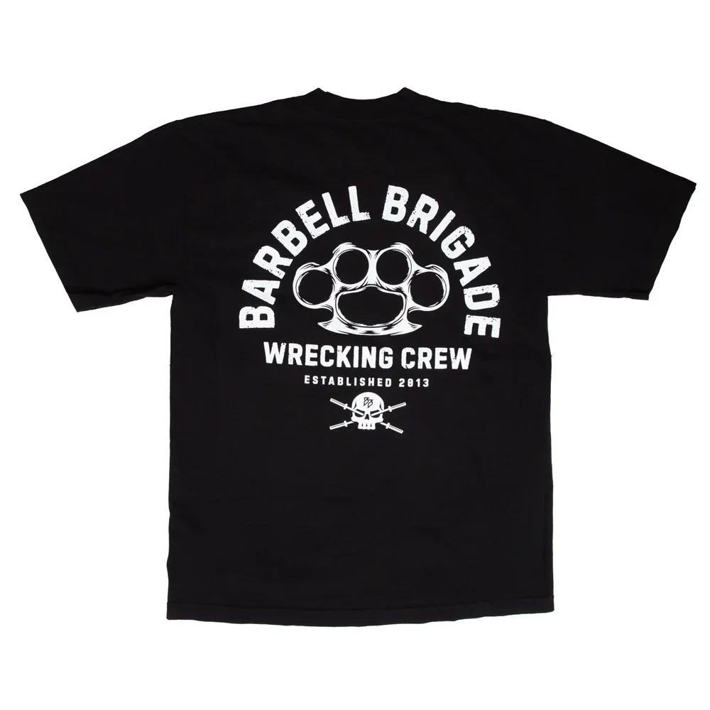 Barbell Brigade 2025 T-Shirt de gymnastique d'été pour hommes en coton à manches courtes musculation