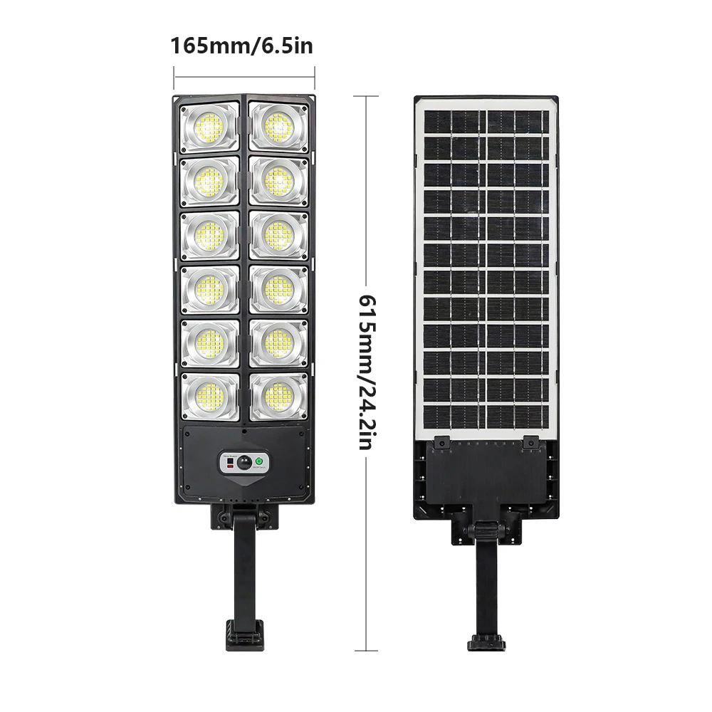 Lampadaires solaires extérieurs, lampe LED étanche, détecteur de mouvement de sécurité, 360 LED, 3 m