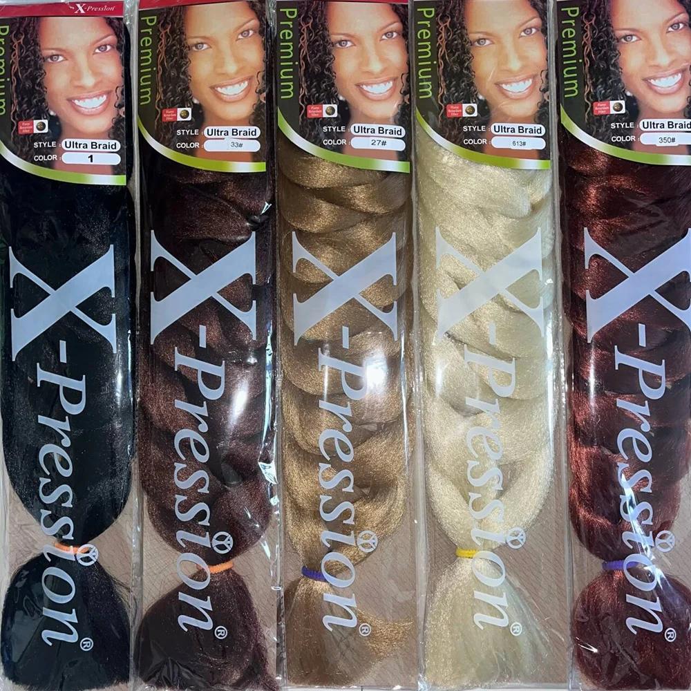 Xpression – cheveux synthétiques à tresser de 82 pouces, 165g, tresses Jumbo, tresses au crochet, co