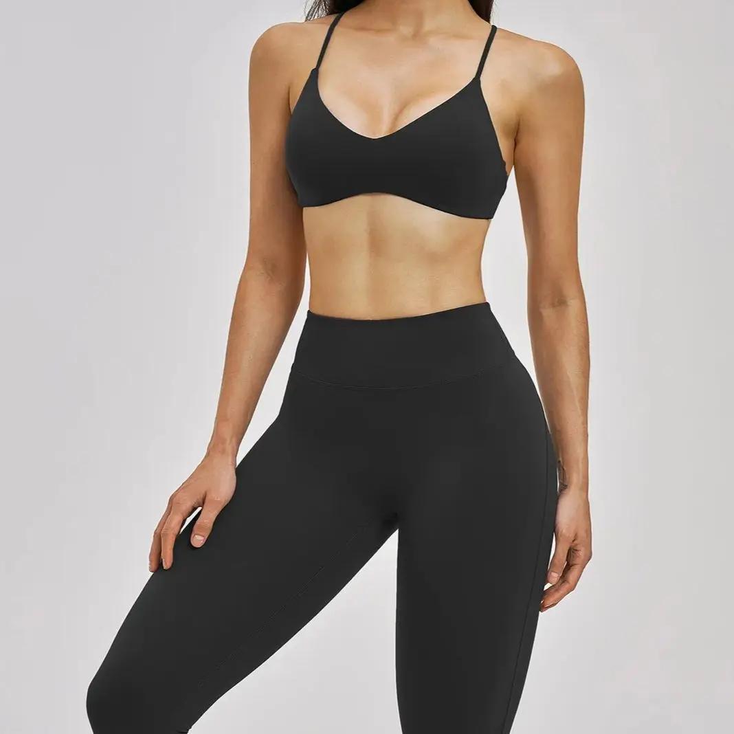 Ensemble de sport Ningyu pour femme – Tenue de yoga haut de gamme avec dos élégant, vêtements de fit