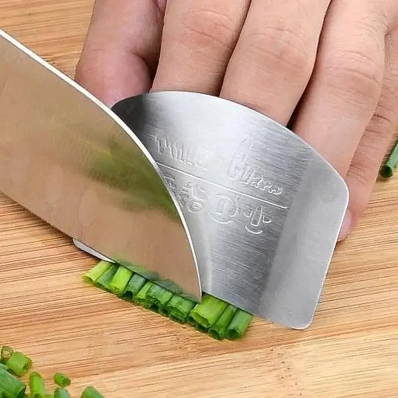 Outil de cuisine en acier inoxydable, protection des doigts et des mains, couteau coupé en tranche,