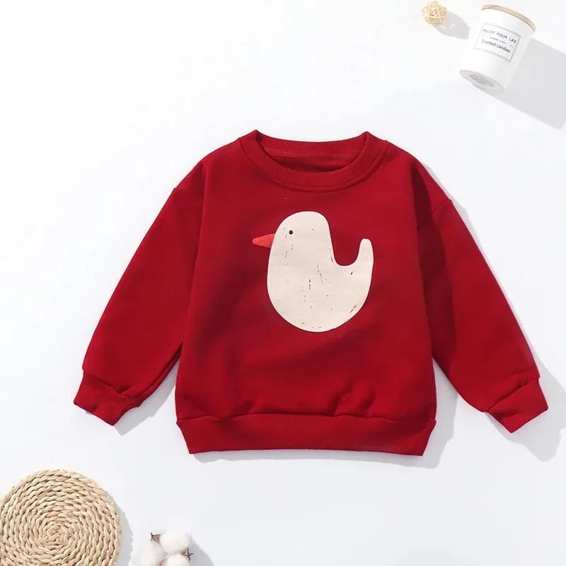 Sweat-shirt à manches longues et col rond pour enfants, coréen INS, hauts mignons pour filles et gar